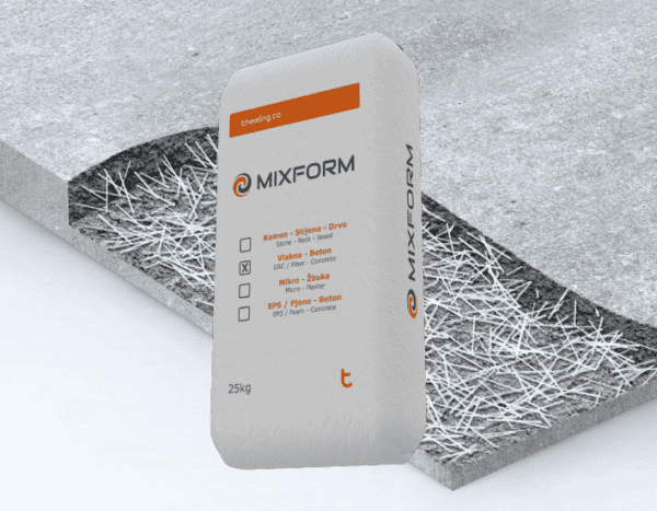 Mixform Vlakno - Beton – pakiranje vreća 25 kg